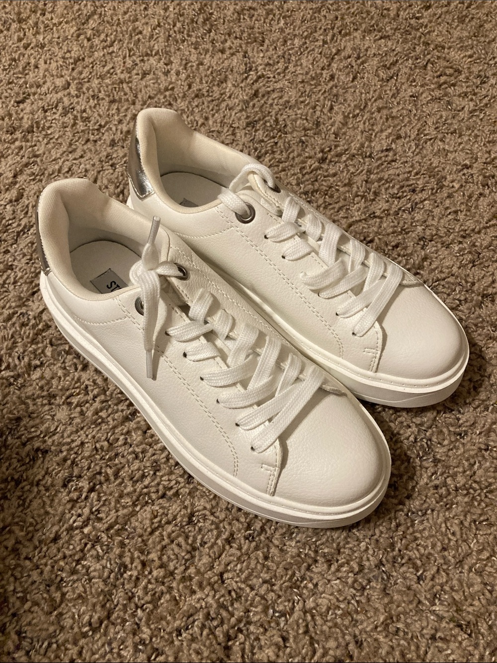 Steve Madden White Charlie Platform Sneakers